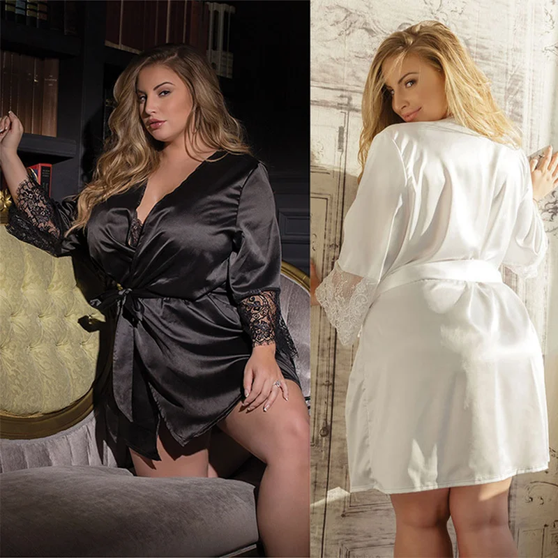 Женская ночная рубашка 5XL, сексуальная ночная рубашка, Свадебный халат для китайской невесты, атласная одежда для сна, женское кимоно, пенью... 
Женская ночная рубашка 5XL, сексуальная ночная рубашка, Свадебный халат для китайской невесты, атласная одежда для сна, женское кимоно, пенью...