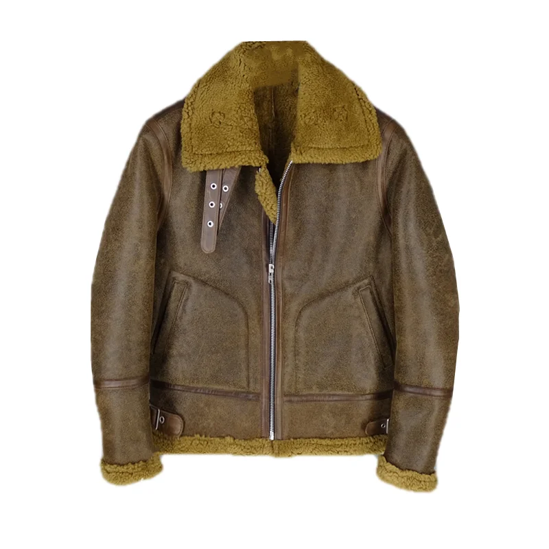 Men 2020 Brown B6 Style Winter Shearling Jacket Plus Size XXXL Genuine Sheepskin Russian Thick Warm Natural Leather Coat
Men 2020 Brown B6 Style Winter Shearling Jacket Plus Size XXXL Genuine Sheepskin Russian Thick Warm Natural Leather Coat