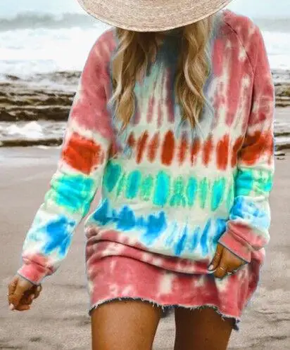 Tie Dye Print Sweatshirt Women Spring Autumn Long Sleeve Pull Femme Rainbow Shirt Hoodie Oversized Loose Top 90s Streetwear XXXL 
Tie Dye Print Sweatshirt Women Spring Autumn Long Sleeve Pull Femme Rainbow Shirt Hoodie Oversized Loose Top 90s Streetwear XXXL