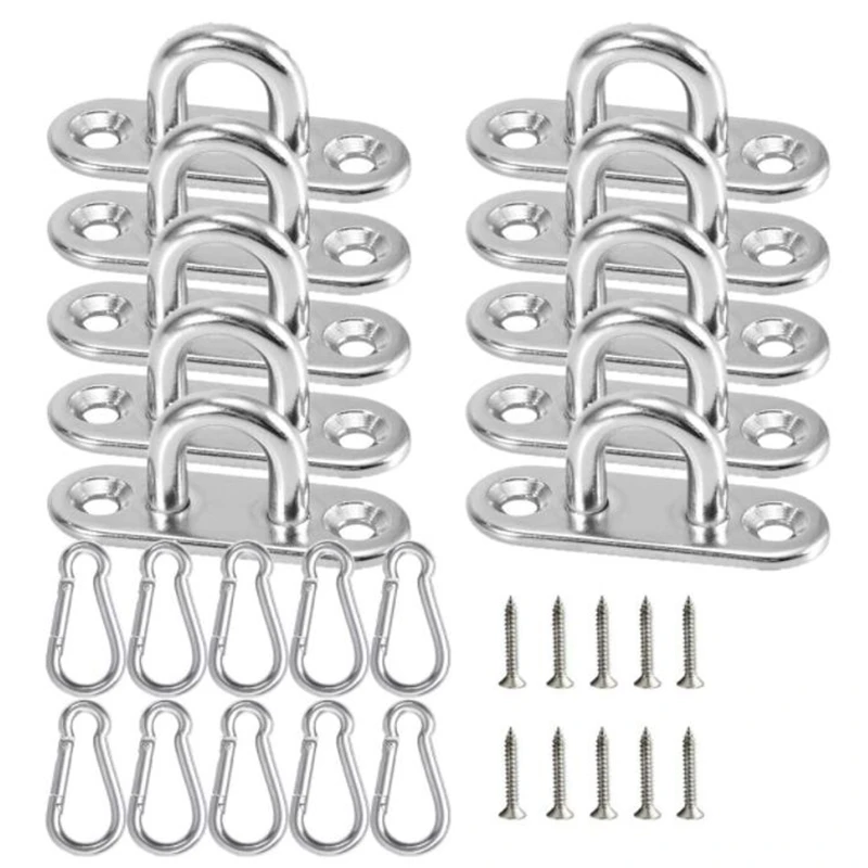 10 Pcs Stainless Steel Pad Eye Plate U Hook,10 Pcs Stainless Steel Snap Hook,Marine Hardware Staple Hook Loop with Screw
10 Pcs Stainless Steel Pad Eye Plate U Hook,10 Pcs Stainless Steel Snap Hook,Marine Hardware Staple Hook Loop with Screw