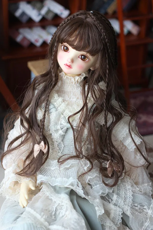 BJD doll wig suitable for 1 / 3 size dark brown soft silk butterfly roll braid long hair big wave doll accessories
BJD doll wig suitable for 1 / 3 size dark brown soft silk butterfly roll braid long hair big wave doll accessories
