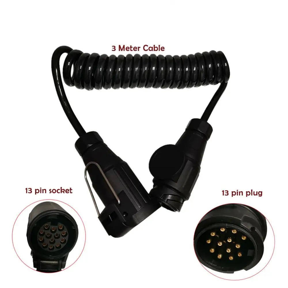 13 Pin Plug And 13 Pin Socket Trailer Plug Waterproof With Spring Cable 300cm Extension Wiring Caravan Connectors Accessories
13 Pin Plug And 13 Pin Socket Trailer Plug Waterproof With Spring Cable 300cm Extension Wiring Caravan Connectors Accessories