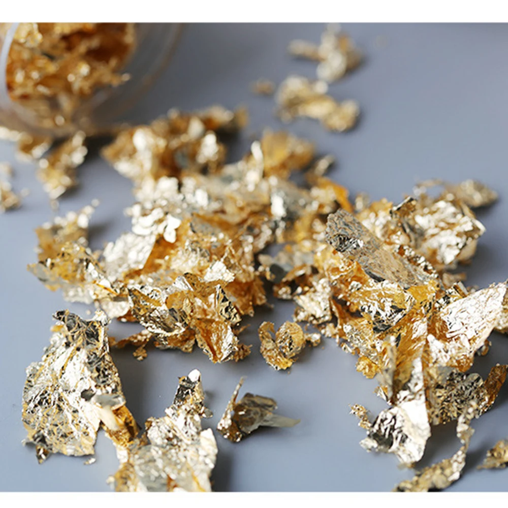10g сусальное золото золочение смолы хлопья Блестящий Золотой лист кукурузных