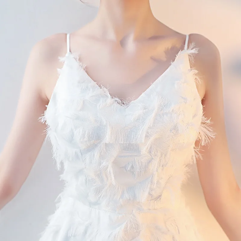 Black Exquisite Feathers Trim A-Line Dresses Women Sexy V-Neck Backless Evening Party Dress Elegant Spaghetti Strap Banquet Gown
Black Exquisite Feathers Trim A-Line Dresses Women Sexy V-Neck Backless Evening Party Dress Elegant Spaghetti Strap Banquet Gown