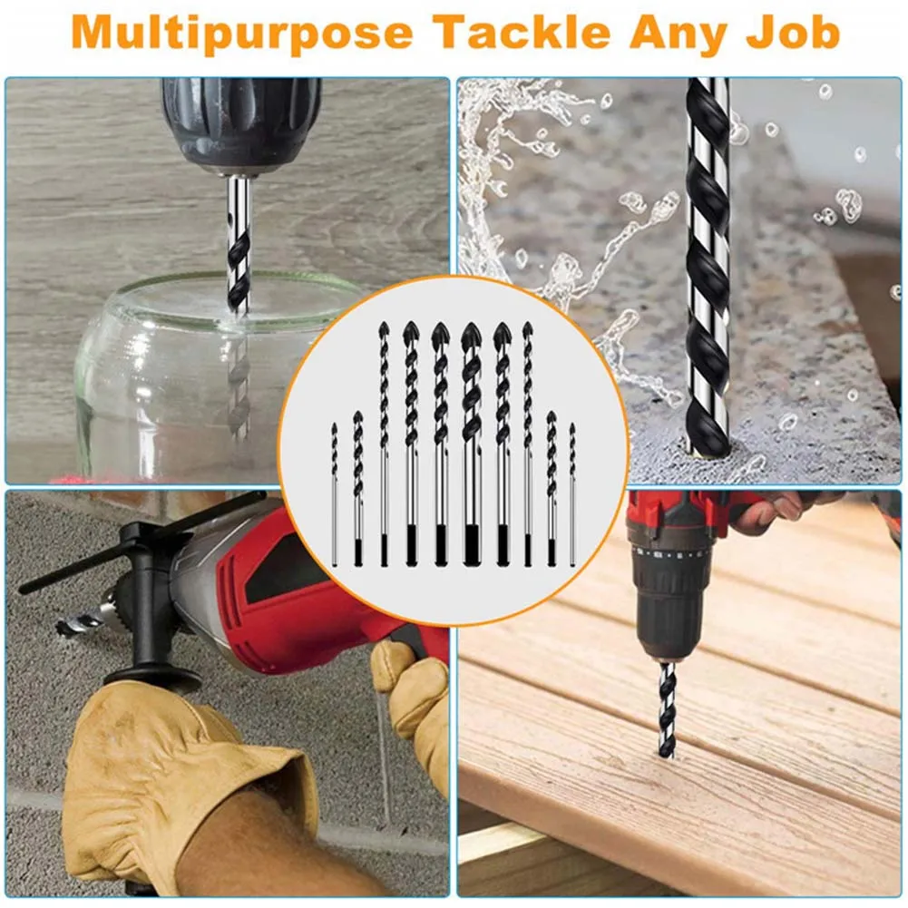 10pcs Wood Cinder Block Mirrors Easy Install Brick Marble Power Tool Multifunctional Drill Bit Set Tungsten Carbide Tile Glass
10pcs Wood Cinder Block Mirrors Easy Install Brick Marble Power Tool Multifunctional Drill Bit Set Tungsten Carbide Tile Glass