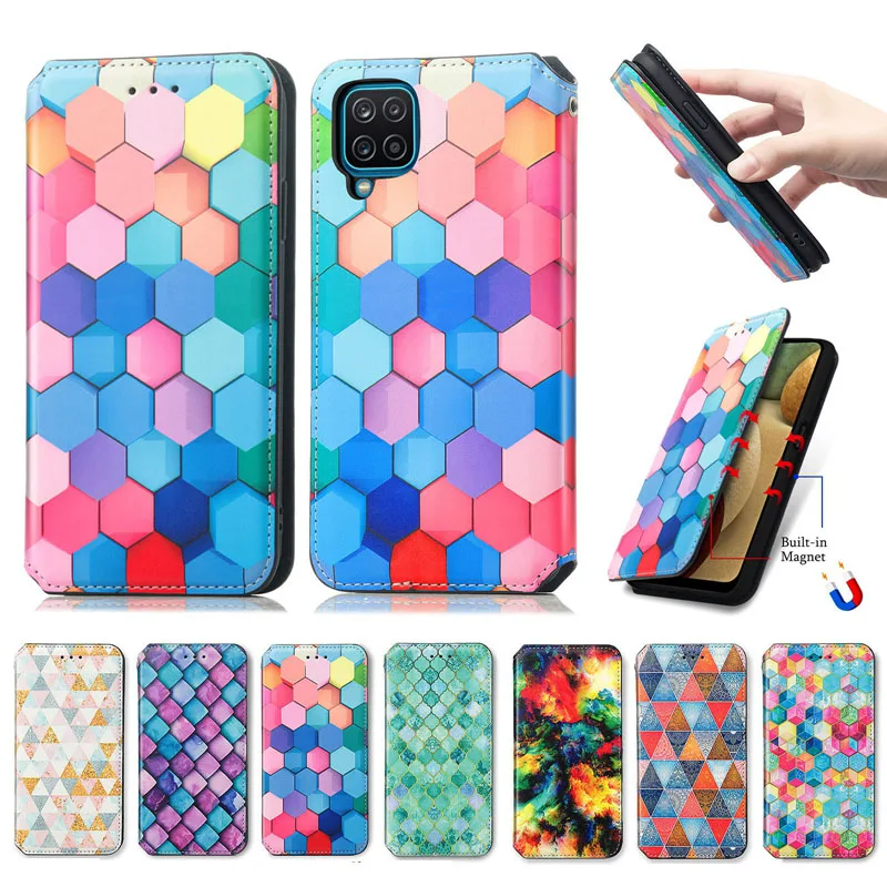 Rainbow Lattice PU Leather Wallet Magnetic Absorb Flip Phone Cover TPU Case for Samsung Galaxy A52 A51 A71 A12 A32 S21 S20
Rainbow Lattice PU Leather Wallet Magnetic Absorb Flip Phone Cover TPU Case for Samsung Galaxy A52 A51 A71 A12 A32 S21 S20
