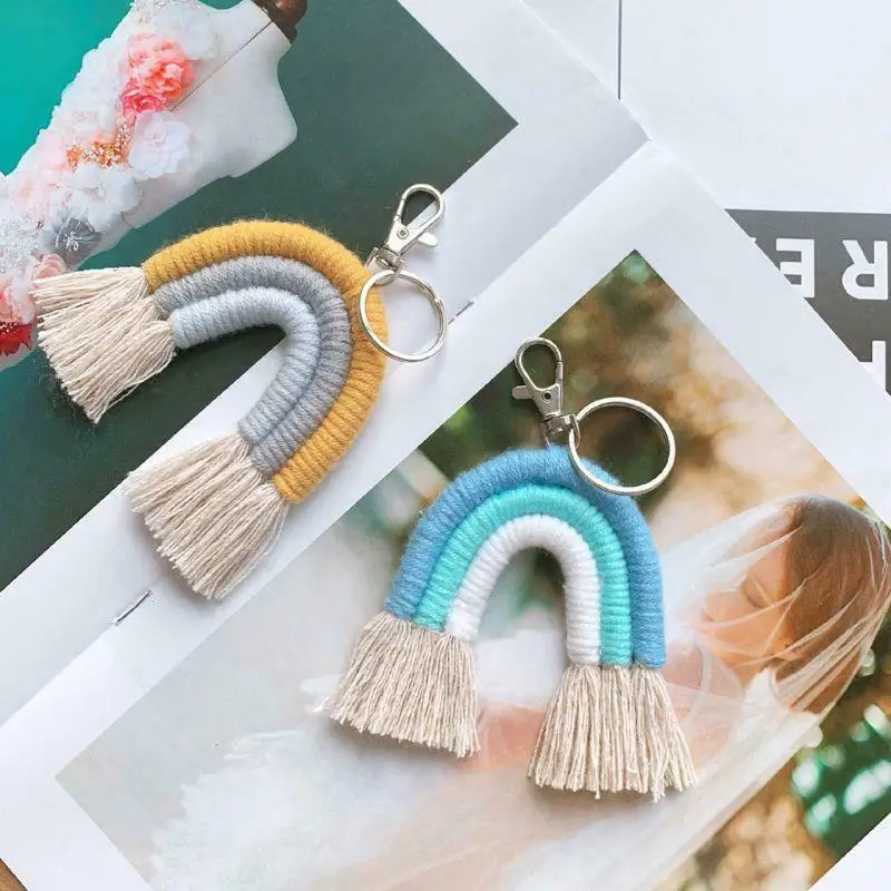 Keychains Bag Decor Macrame Boho Rainbow Weaving Bag Charm Keyring Car Hanging
Keychains Bag Decor Macrame Boho Rainbow Weaving Bag Charm Keyring Car Hanging