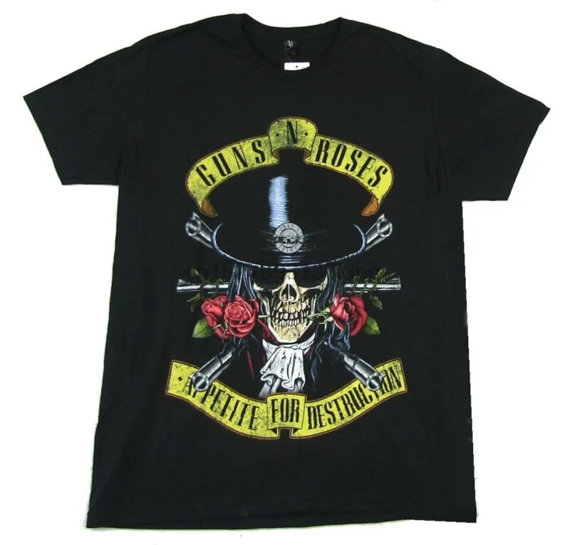 Guns N Roses Slash череп аппетит для уничтожения черная футболка новый GNR|Мужские футболки| |