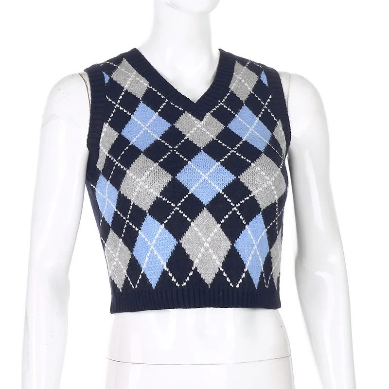 Women's Fashion Plaid Color V Neck Knit Vest Loose Casual Sleeveless Sweater Outwear
Women's Fashion Plaid Color V Neck Knit Vest Loose Casual Sleeveless Sweater Outwear