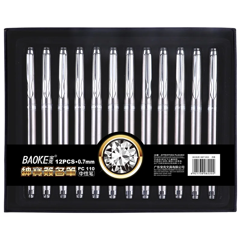 Гелевая ручка 12 Baoke PC110 0,7 мм, водная ручка для подписи, серебристый металлический держатель для ручек, офисные принадлежности, Высококачеств...
Гелевая ручка 12 Baoke PC110 0,7 мм, водная ручка для подписи, серебристый металлический держатель для ручек, офисные принадлежности, Высококачеств...
