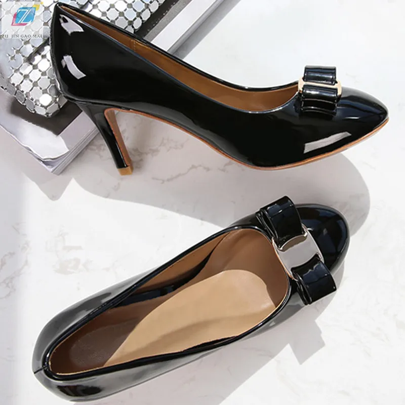 Bowknot Classic Black Patent Leather High Heels Shoes Woman Pumps Basic 2021 Bowknot Work Shoes Fashion Party Sexy Women Shoes
Bowknot Classic Black Patent Leather High Heels Shoes Woman Pumps Basic 2021 Bowknot Work Shoes Fashion Party Sexy Women Shoes