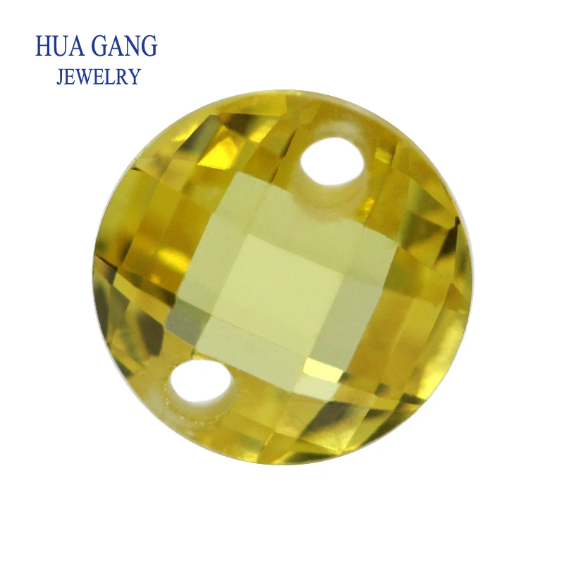 Two Holes Yellow Double Checkerboard AAAAA Round Brilliant Cut Cubic Zirconia Loose CZ For Jewelry Making 3-14mm High Quality
Two Holes Yellow Double Checkerboard AAAAA Round Brilliant Cut Cubic Zirconia Loose CZ For Jewelry Making 3-14mm High Quality