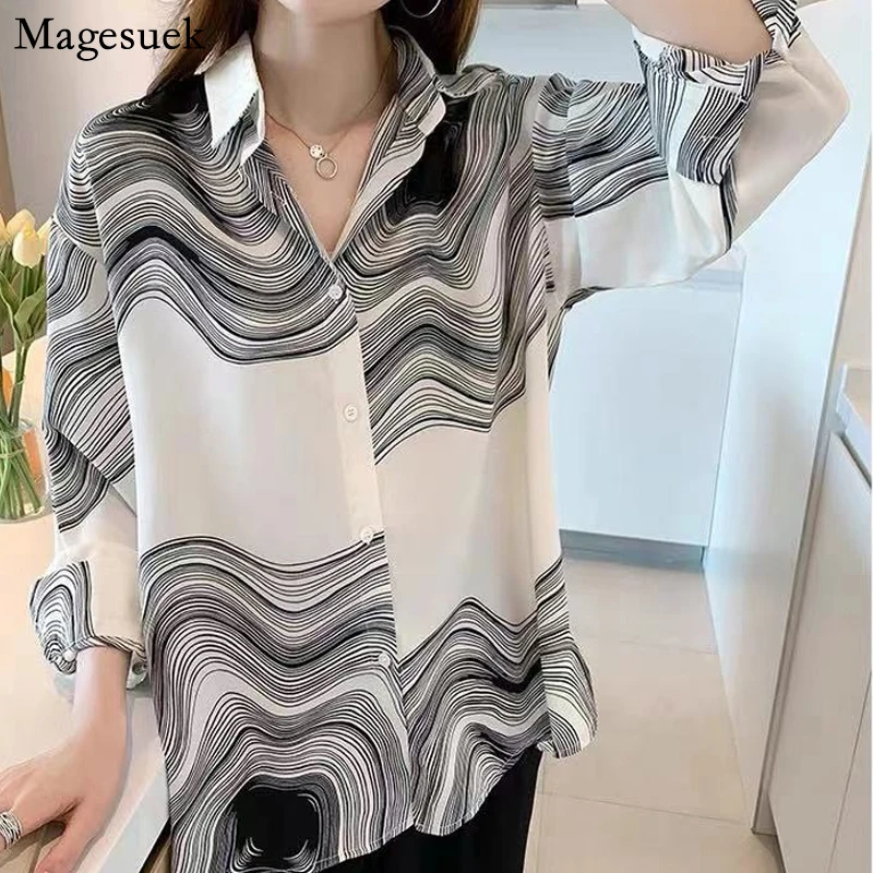 Korean Autumn Spring Fashion Women's Shirt Striped Turn-down Collar Shirt for Women Casual Loose Long Sleeve Tops Blusas 18165
Korean Autumn Spring Fashion Women's Shirt Striped Turn-down Collar Shirt for Women Casual Loose Long Sleeve Tops Blusas 18165