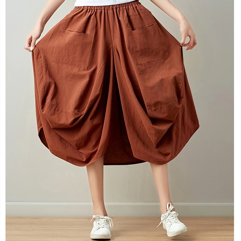Vintage Clothes Korean Fashion Long Skirt Spring Summer Cotton Linen Skirts Womens 2021 Elastic Waist Loose Casual Bottoms Saias
Vintage Clothes Korean Fashion Long Skirt Spring Summer Cotton Linen Skirts Womens 2021 Elastic Waist Loose Casual Bottoms Saias