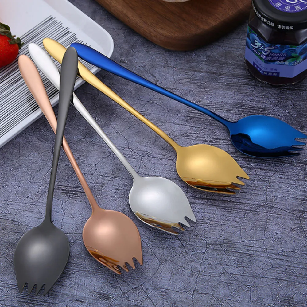 304 stainless steel salad spoon long handle fork spoon one spoon creative household student fruit fork spoon wholesale
304 stainless steel salad spoon long handle fork spoon one spoon creative household student fruit fork spoon wholesale