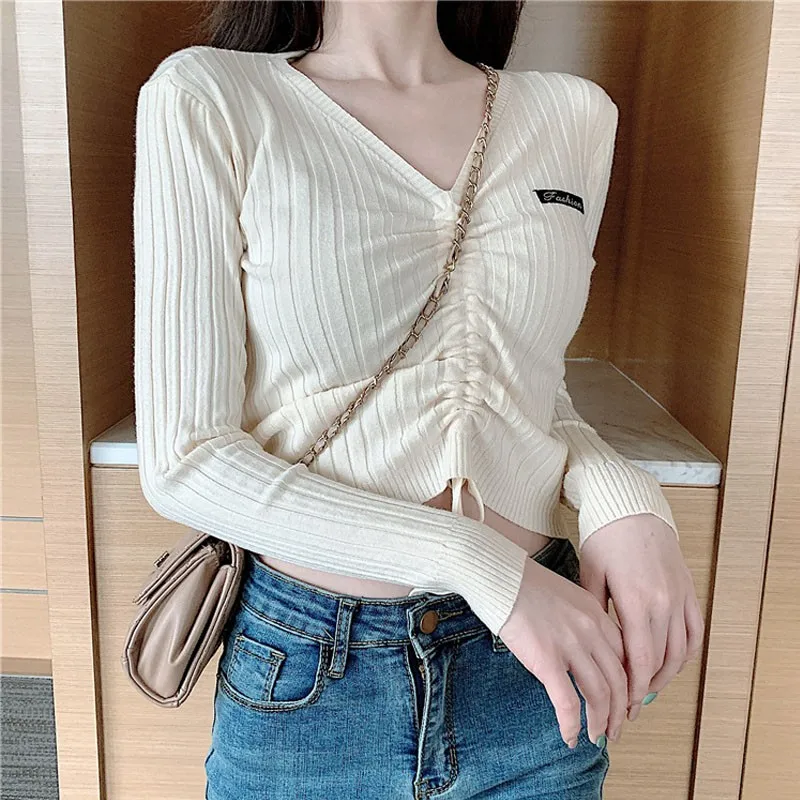 Fashion Women Letter Print Long Sleeves Sweater Casual V Neck Knitted Pullover Slim Sweaters
Fashion Women Letter Print Long Sleeves Sweater Casual V Neck Knitted Pullover Slim Sweaters