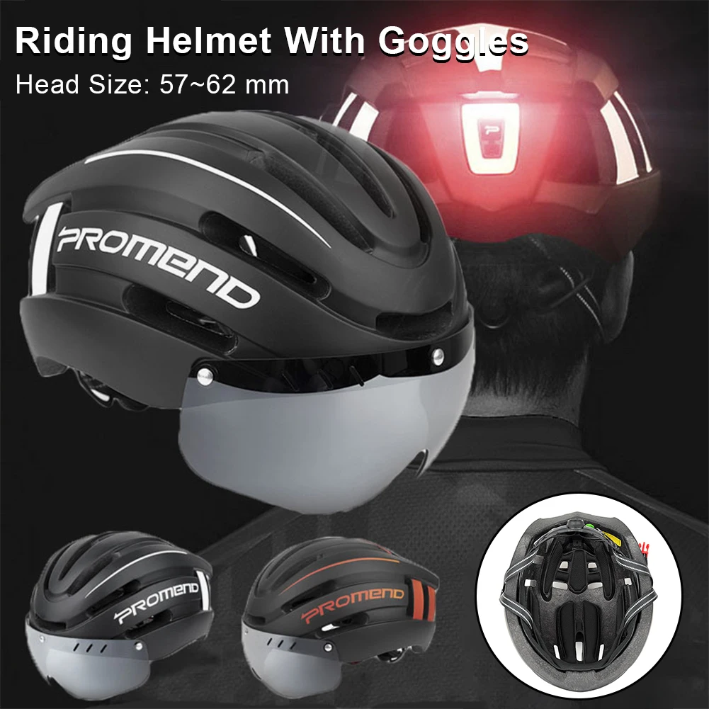 Fit 57-62cm Bicycle Helmet LED Tail Light Detachable Anti-Glare Goggles Breathable Washable Lining MTB Ventilated Scooter Helmet
Fit 57-62cm Bicycle Helmet LED Tail Light Detachable Anti-Glare Goggles Breathable Washable Lining MTB Ventilated Scooter Helmet