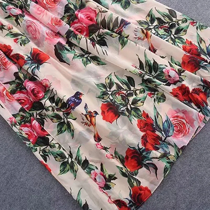 European American Summer New Heavy Embroidery Sequins Beaded Rose Print Ethereal Swing Style Temperament Long Dress
European American Summer New Heavy Embroidery Sequins Beaded Rose Print Ethereal Swing Style Temperament Long Dress