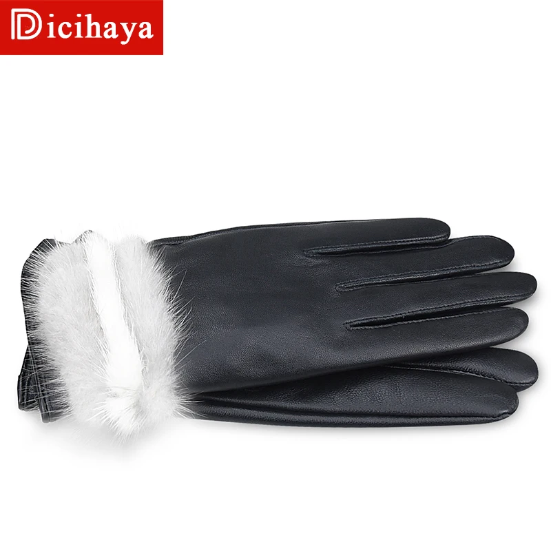 DICIHAYA Women Genuine Sheepskin Leather Gloves Windproof Thermal Warm Touchscreen Fashion Glove Winter Warm Mittens
DICIHAYA Women Genuine Sheepskin Leather Gloves Windproof Thermal Warm Touchscreen Fashion Glove Winter Warm Mittens
