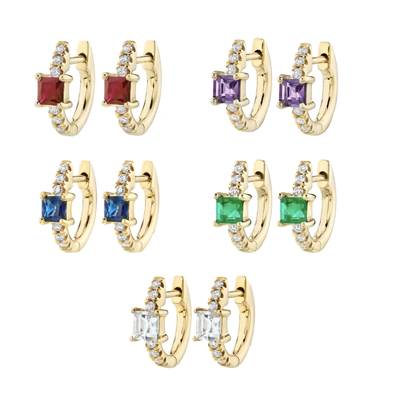 925 Silver Ear Buckle Crystal 8mm Hoop Multicolor Exquisite Luxury Princess Solitaire Huggies Circles Women fashion Clip Earring
925 Silver Ear Buckle Crystal 8mm Hoop Multicolor Exquisite Luxury Princess Solitaire Huggies Circles Women fashion Clip Earring