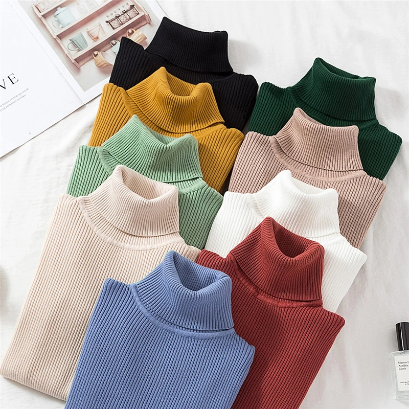 Stretch Women Sweaters Turtleneck Pullovers 2021 Long Sleeve Korean Slim Sweater Autumn Winter Solid knit Sweaters Female
Stretch Women Sweaters Turtleneck Pullovers 2021 Long Sleeve Korean Slim Sweater Autumn Winter Solid knit Sweaters Female