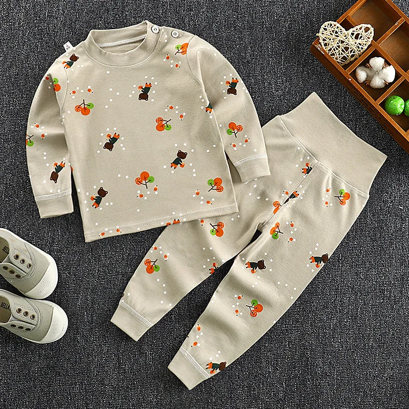 Новые детские пижамные комплекты для мальчиков и девочек футболка с длинными