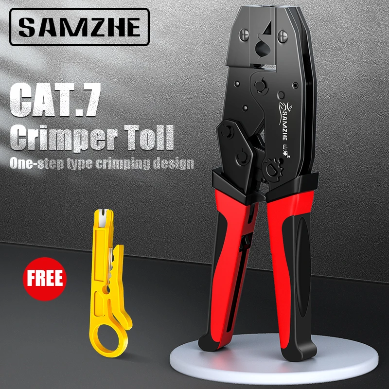 Обжимные Щипцы SAMZHE CAT7 Профессиональные Сетевые для Cat 7 Cat6 cat 5 STP модульные