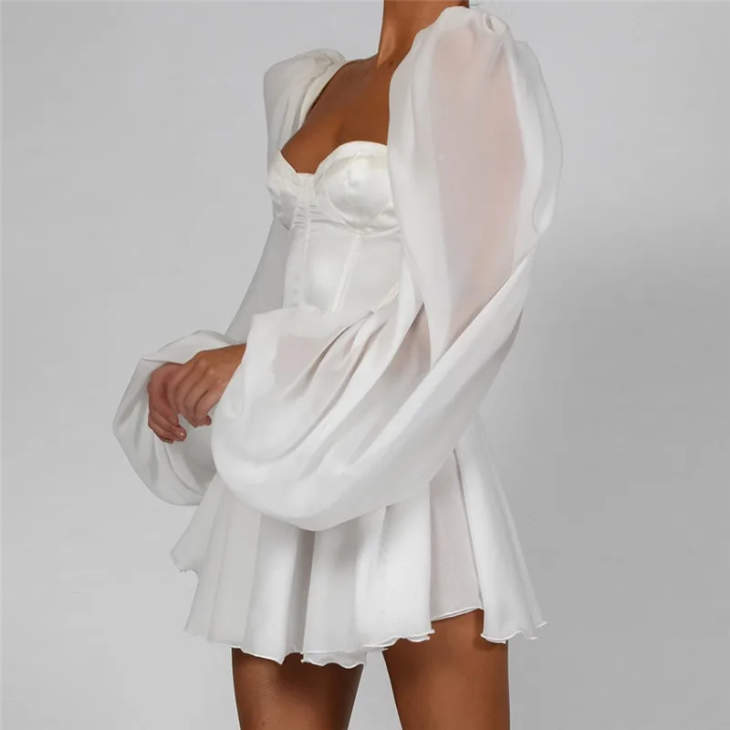 2020 Sexy Autumn Women Dress Fashion Elegant Lantern Sleeves Slim White Mini Dress
2020 Sexy Autumn Women Dress Fashion Elegant Lantern Sleeves Slim White Mini Dress