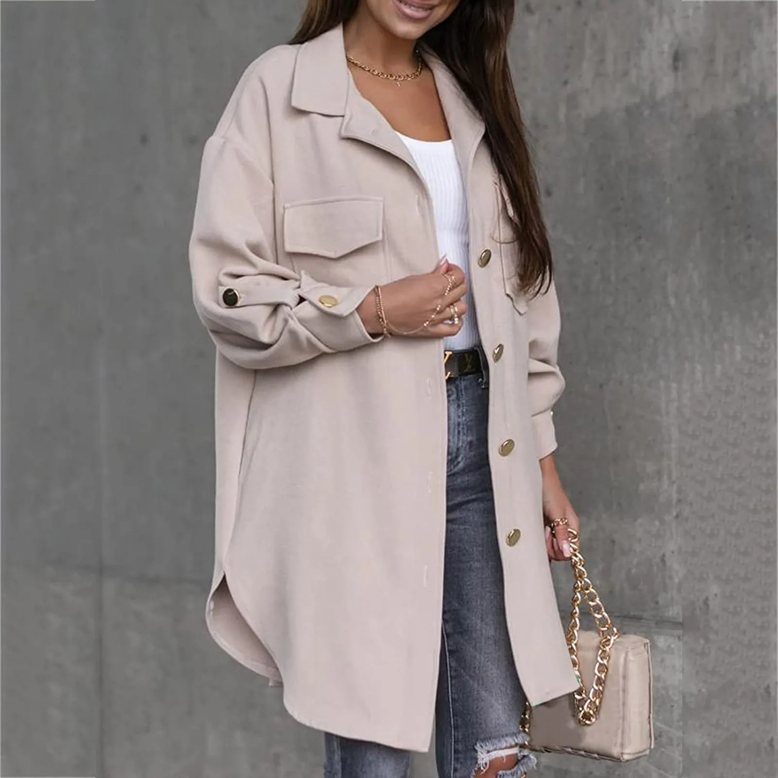 Women's Autumn Winter Long Jackets Turn-Down Button Up Long Sleeve Jackets For Women Solid Color Coat With Pockets abrigo mujer
Women's Autumn Winter Long Jackets Turn-Down Button Up Long Sleeve Jackets For Women Solid Color Coat With Pockets abrigo mujer