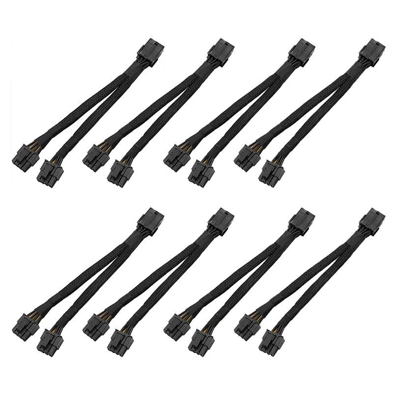 GPU PCIe 8 Pin Female to Dual 2X 8 Pin(6+2) Male PCI Express Power Adapter Braided Y-Splitter Extension Cable,20cm
GPU PCIe 8 Pin Female to Dual 2X 8 Pin(6+2) Male PCI Express Power Adapter Braided Y-Splitter Extension Cable,20cm