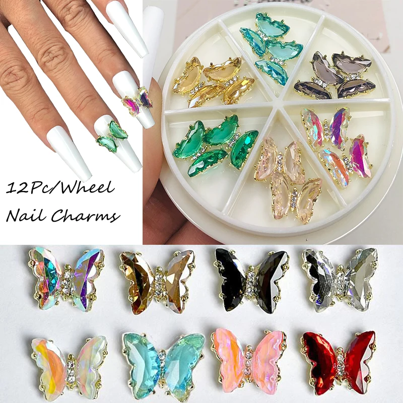 12Pc Aurora Nail Rhinestones Butterfly Shaped Crystal Nail Gems Decorations,Manicure High Quality Gems Glass AB Colors &1Wheel
12Pc Aurora Nail Rhinestones Butterfly Shaped Crystal Nail Gems Decorations,Manicure High Quality Gems Glass AB Colors &1Wheel