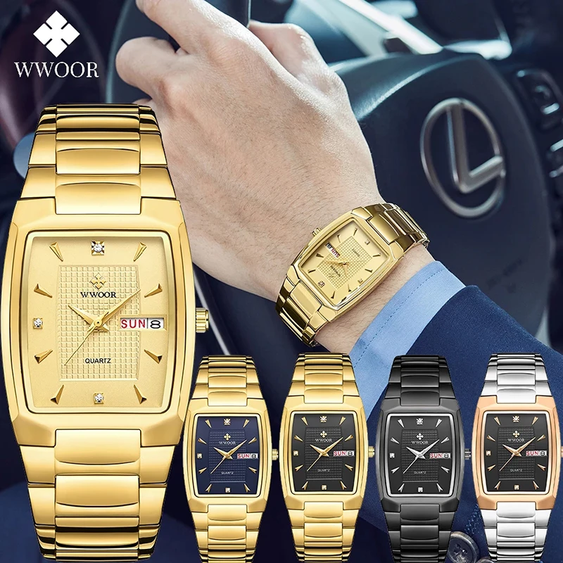 WWOOR 2021 Golden Watches Men Top Brand Luxury Square Quartz Wrist Watch Mens Waterproof Business Date Clocks Relogios Masculino
WWOOR 2021 Golden Watches Men Top Brand Luxury Square Quartz Wrist Watch Mens Waterproof Business Date Clocks Relogios Masculino