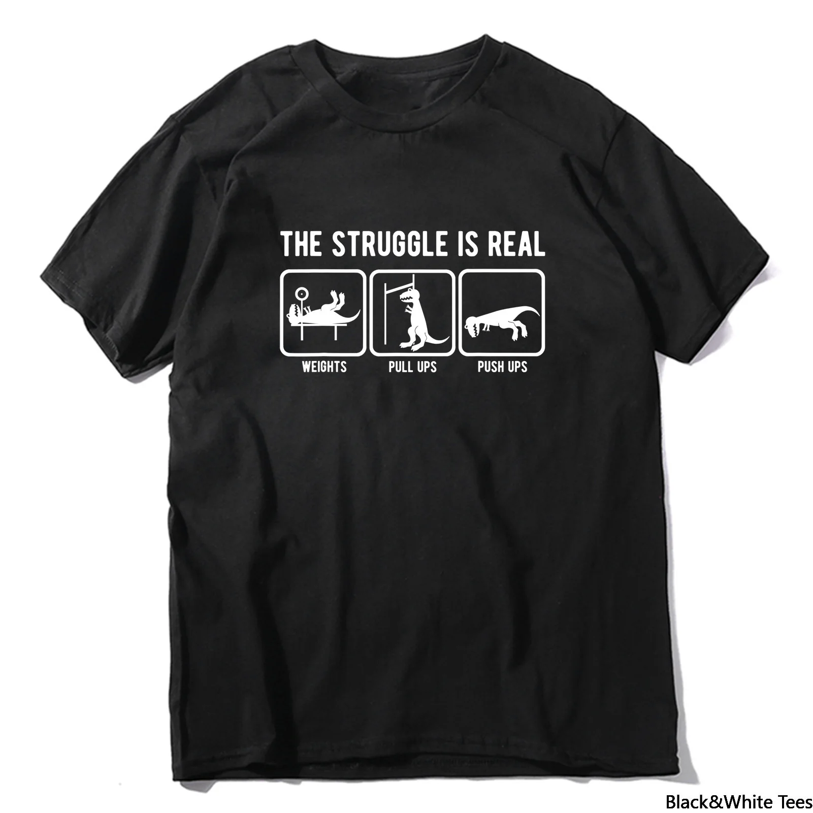 Unisex The Struggle Is Real Funny Gym Workout T-rex Hates Lifting Weights Summer Men's T-Shirt Loose Harajuku
Unisex The Struggle Is Real Funny Gym Workout T-rex Hates Lifting Weights Summer Men's T-Shirt Loose Harajuku