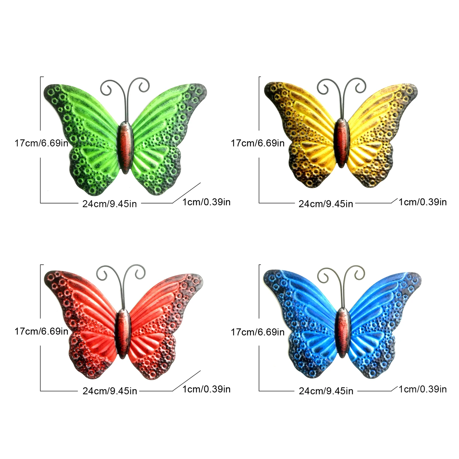 4PCS Beautiful Painted 3D Metal Butterfly Decor Metal Wall Art Ornaments Cute Wall Sculptures For Home Garden With Hook
4PCS Beautiful Painted 3D Metal Butterfly Decor Metal Wall Art Ornaments Cute Wall Sculptures For Home Garden With Hook