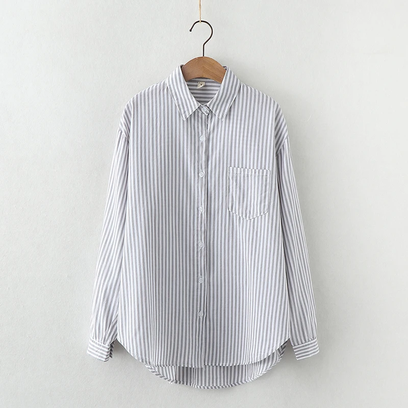 2020 Autumn New Cotton Blouse Women Casual Fresh Literary Striped Tops Shirts Female Loose Casual Ladies Office Blouses Blusas
2020 Autumn New Cotton Blouse Women Casual Fresh Literary Striped Tops Shirts Female Loose Casual Ladies Office Blouses Blusas
