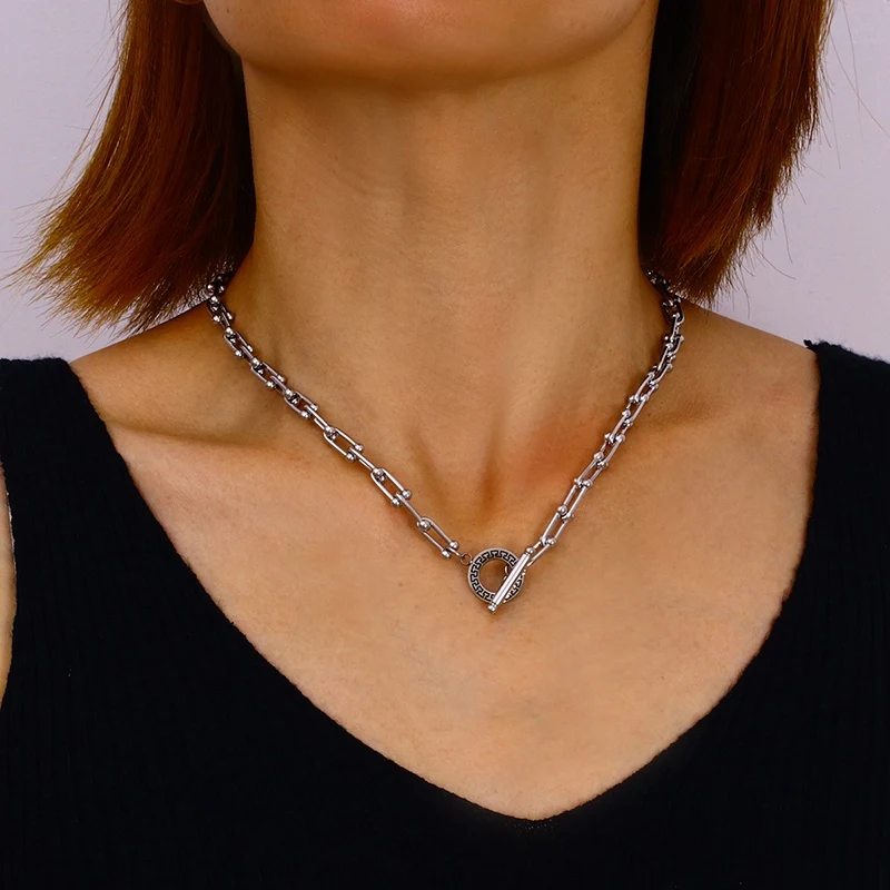 1x Stainless Steel Chain Round Accessory Necklace Punk Link Chains Necklaces Woman Collars Short Necklaces New Year Jewelry Gift
1x Stainless Steel Chain Round Accessory Necklace Punk Link Chains Necklaces Woman Collars Short Necklaces New Year Jewelry Gift