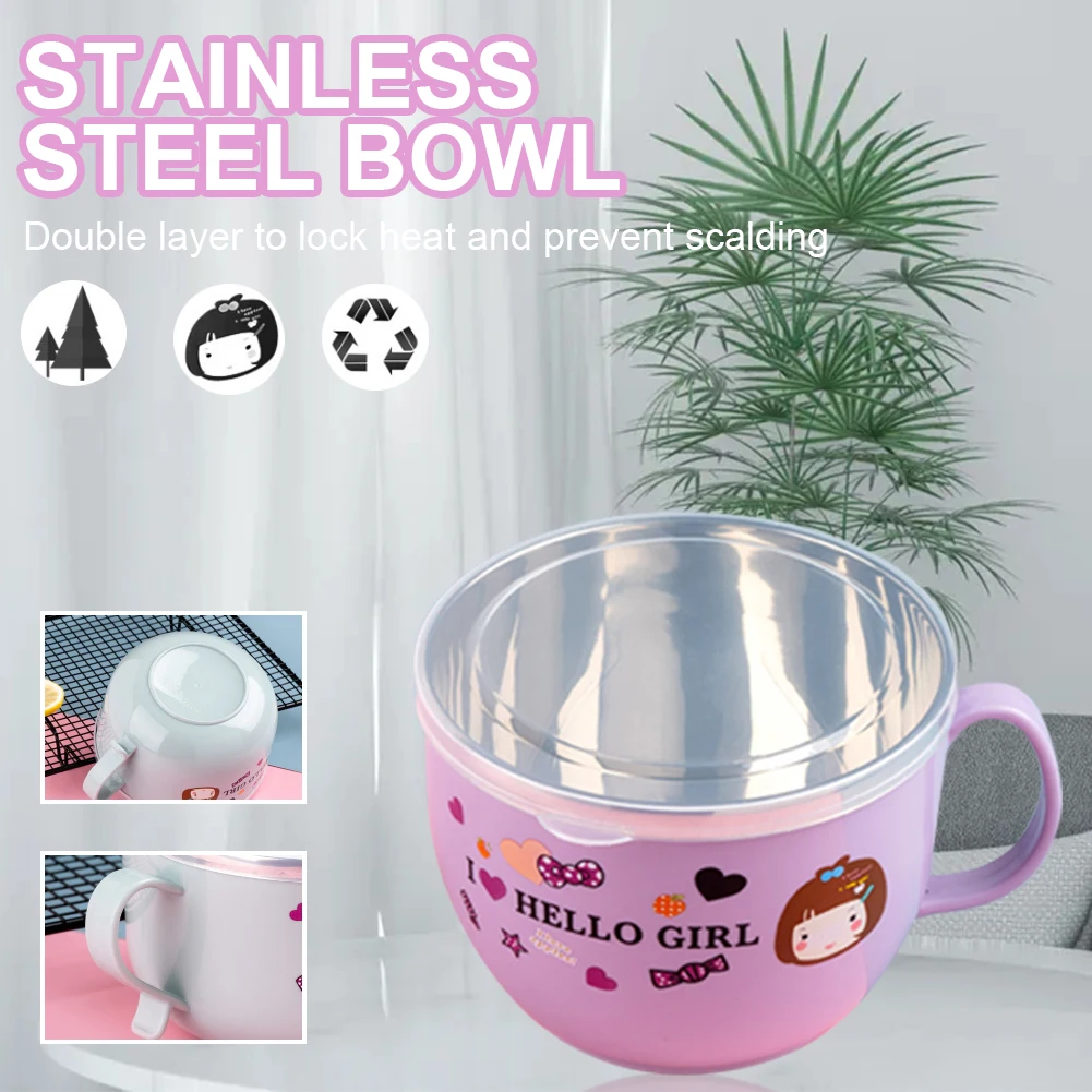 Stainless Steel Noodles Bowl with Lid & Handle Double-Layer Insulated Lunch Box Food Storage Container For Rice Fruit 1000/500ml
Stainless Steel Noodles Bowl with Lid & Handle Double-Layer Insulated Lunch Box Food Storage Container For Rice Fruit 1000/500ml