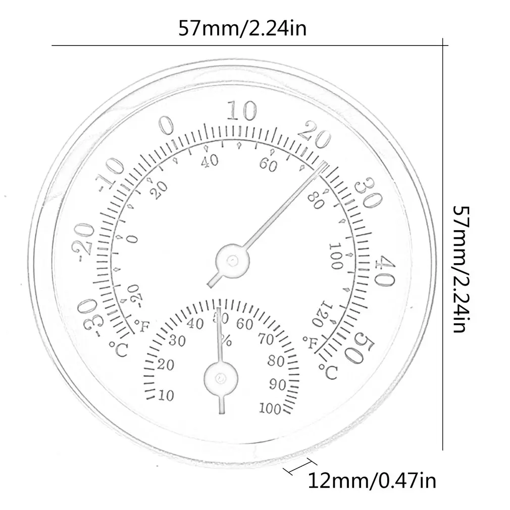 Household Mini 57mm Aluminum Alloy Metal Thermometer Hygrometer Wall Mounted Temperature Humidity Meter for Sauna Room
Household Mini 57mm Aluminum Alloy Metal Thermometer Hygrometer Wall Mounted Temperature Humidity Meter for Sauna Room