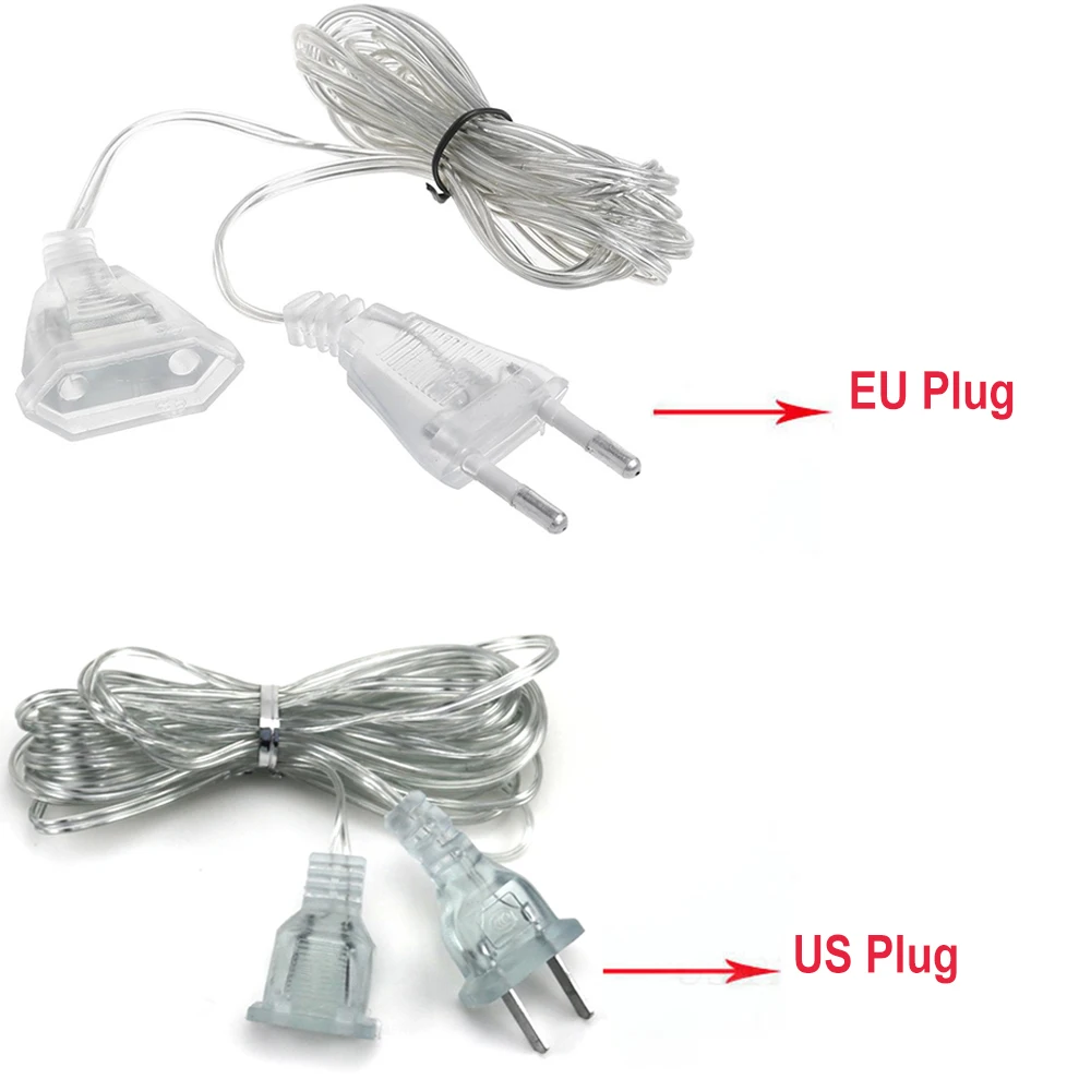3M 5M EU US Power Extension Cable Transparent Standard Power Extension Cord Wire for LED String Light Christmas Holiday Lights
3M 5M EU US Power Extension Cable Transparent Standard Power Extension Cord Wire for LED String Light Christmas Holiday Lights