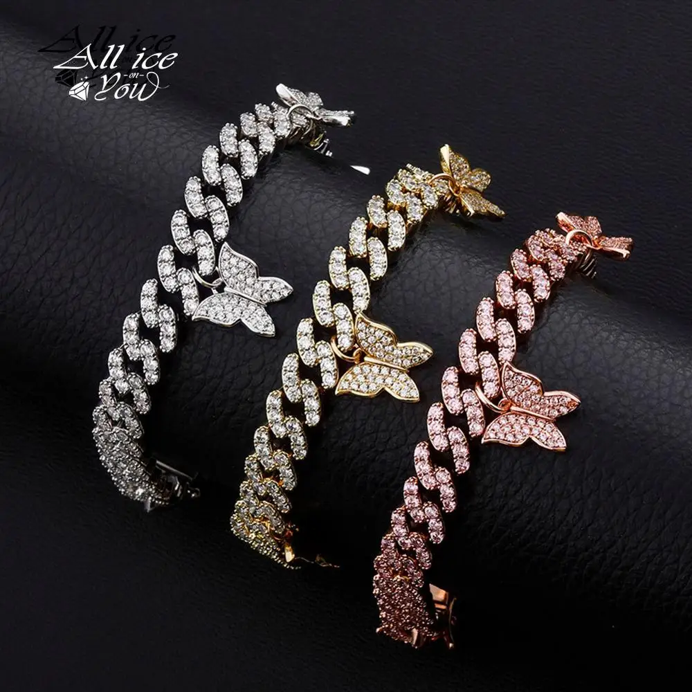 ALLICEONYOU Butterfly Bracelet Miami Cuban Iced Out Cubic Zirconia Hip Hop Chain Choker High Quality Jewelry Gift For Women
ALLICEONYOU Butterfly Bracelet Miami Cuban Iced Out Cubic Zirconia Hip Hop Chain Choker High Quality Jewelry Gift For Women