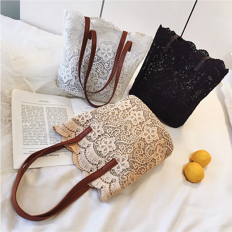 Bucket Shoulder Bag For Women New Summer Korean Lace Elegant Women Tote Shopping Female Bags Lady Handbag Female Beach Bag 
Bucket Shoulder Bag For Women New Summer Korean Lace Elegant Women Tote Shopping Female Bags Lady Handbag Female Beach Bag