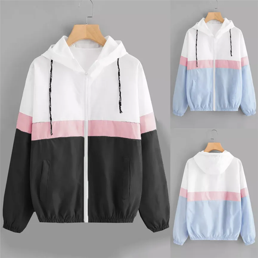 Women Jackets Winter Coat Jacket Long Sleeve Patchwork Thin Skinsuits Hooded Zipper Pockets Sport Coat Female Bomber Jackets
Women Jackets Winter Coat Jacket Long Sleeve Patchwork Thin Skinsuits Hooded Zipper Pockets Sport Coat Female Bomber Jackets