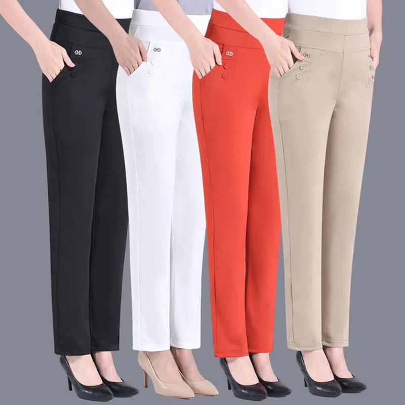 Plus Size Casual Straight Pants Women 2021 Spring Summer Long Loose Elastic Waist Trousers Female Stretch Pants s1089
Plus Size Casual Straight Pants Women 2021 Spring Summer Long Loose Elastic Waist Trousers Female Stretch Pants s1089