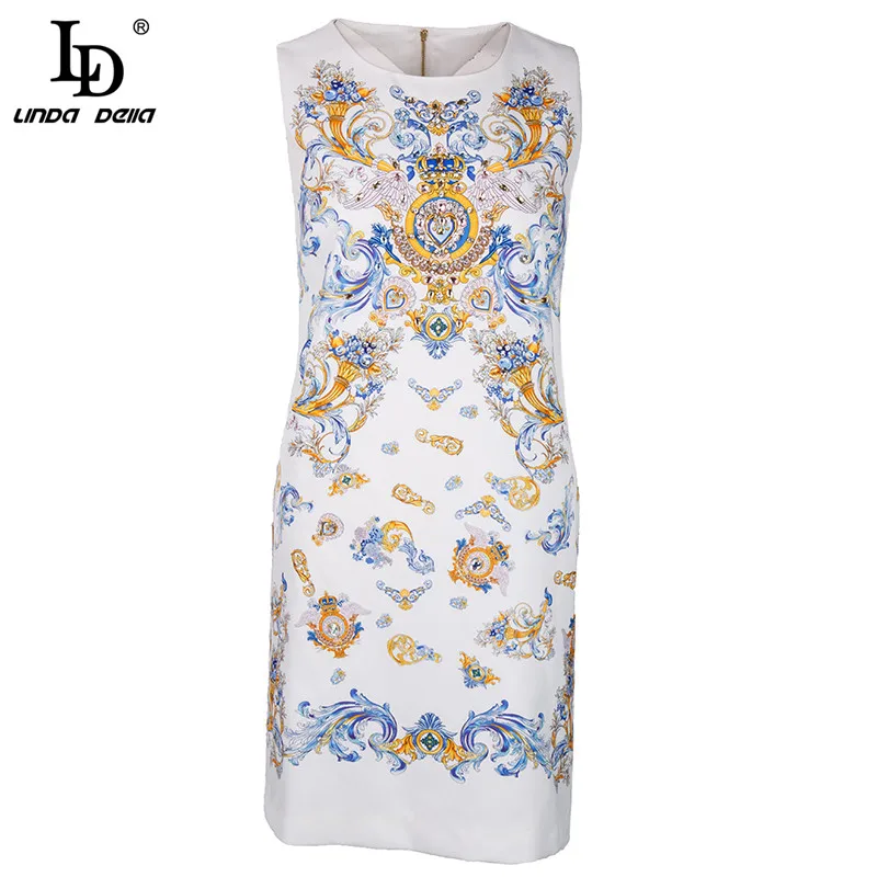 LD LINDA DELLA Summer Fashion Runway Designer Dress Women's Beading Printed Elegant Sleeveless Vintage Holiday Party Dress
LD LINDA DELLA Summer Fashion Runway Designer Dress Women's Beading Printed Elegant Sleeveless Vintage Holiday Party Dress