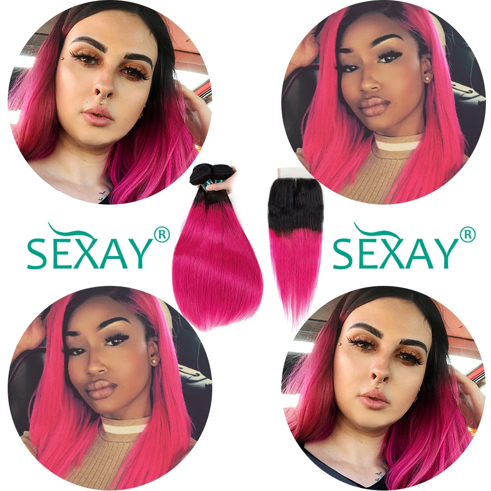 Sexay Pink Hair 3 Bundles With Frontals Pre Plucked Dark Roots Ombre Brazilian Straight Human Hair Weave With 4x4 Lace Closures
Sexay Pink Hair 3 Bundles With Frontals Pre Plucked Dark Roots Ombre Brazilian Straight Human Hair Weave With 4x4 Lace Closures