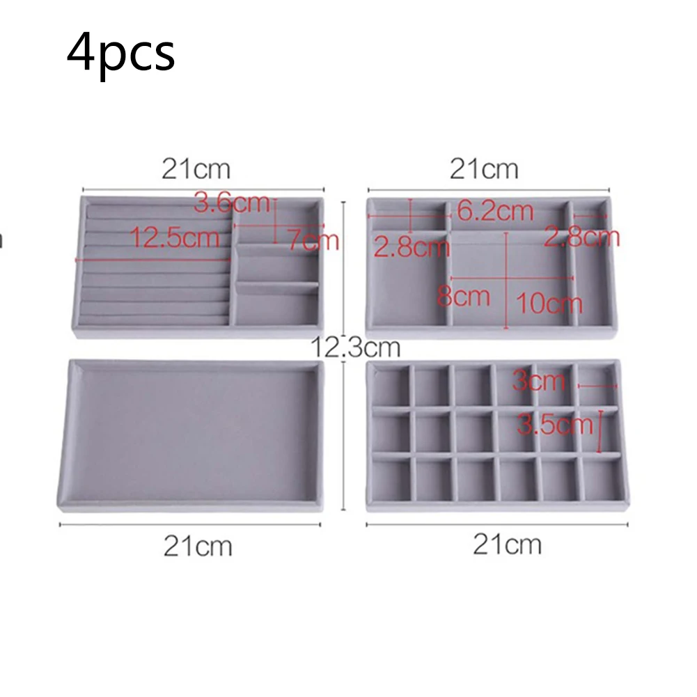 4PCS 22*11*13.2CM Flannel Jewelry Storage Gray Flocking Tray Drawer Flannel Tray Sorting Soft Display Rack
4PCS 22*11*13.2CM Flannel Jewelry Storage Gray Flocking Tray Drawer Flannel Tray Sorting Soft Display Rack