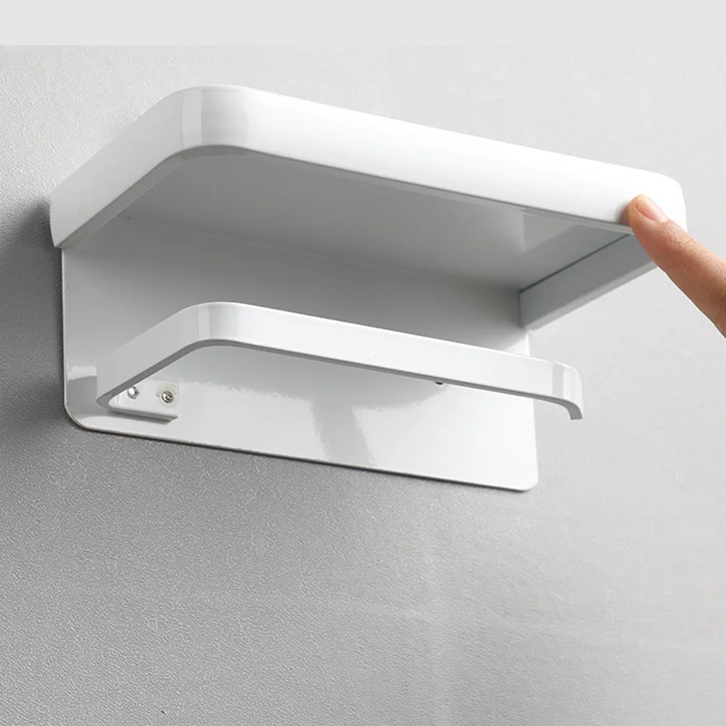 White/Black Paper Holder Bathroom Hardware Phone Rack Toilet Shelf Space Aluminum Paper Rack