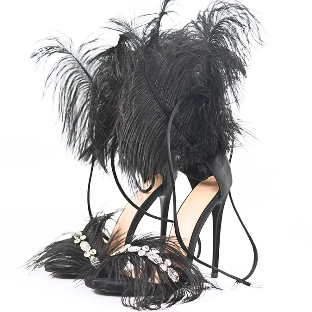 Womens Peep Toe Feather Fur Stilettos High Heel Crystal Rhinestones Straps Pumps Sandals Shoes Plus Size 4Colors New 2021
Womens Peep Toe Feather Fur Stilettos High Heel Crystal Rhinestones Straps Pumps Sandals Shoes Plus Size 4Colors New 2021