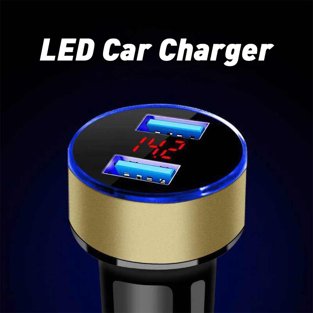 3.1A быстрое зарядное устройство двойной USB Автомобильное ЖК-дисплей 12-24 в