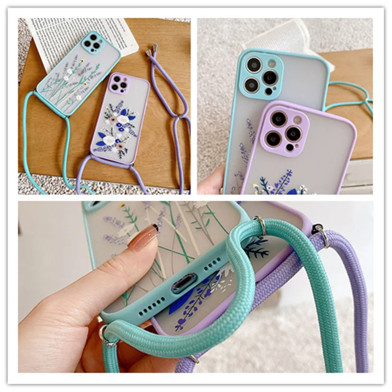Crossbody Lanyard Matte Hard Shell Protective Cover Floral Anti-fall Phone Case For XiaoMi Poco M3 X3 For RedMi Note 10 9 8 7Pro
Crossbody Lanyard Matte Hard Shell Protective Cover Floral Anti-fall Phone Case For XiaoMi Poco M3 X3 For RedMi Note 10 9 8 7Pro